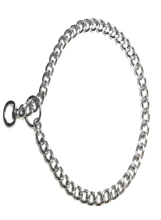 KittuPet Chrome Plated Stainless Steal Choke Chain Dog Training Collar (Diamond Cut 8 No., 18 Inch) - Image 1